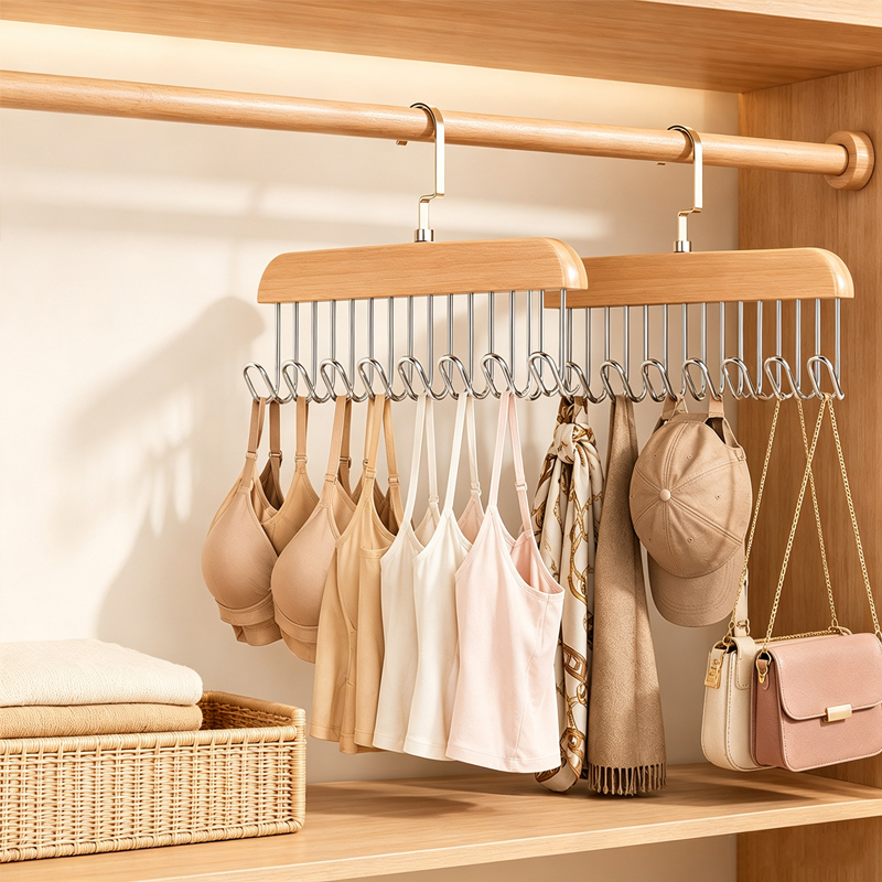Men'S Accessories Wardrobe - Perchas de madera para corbatas estante