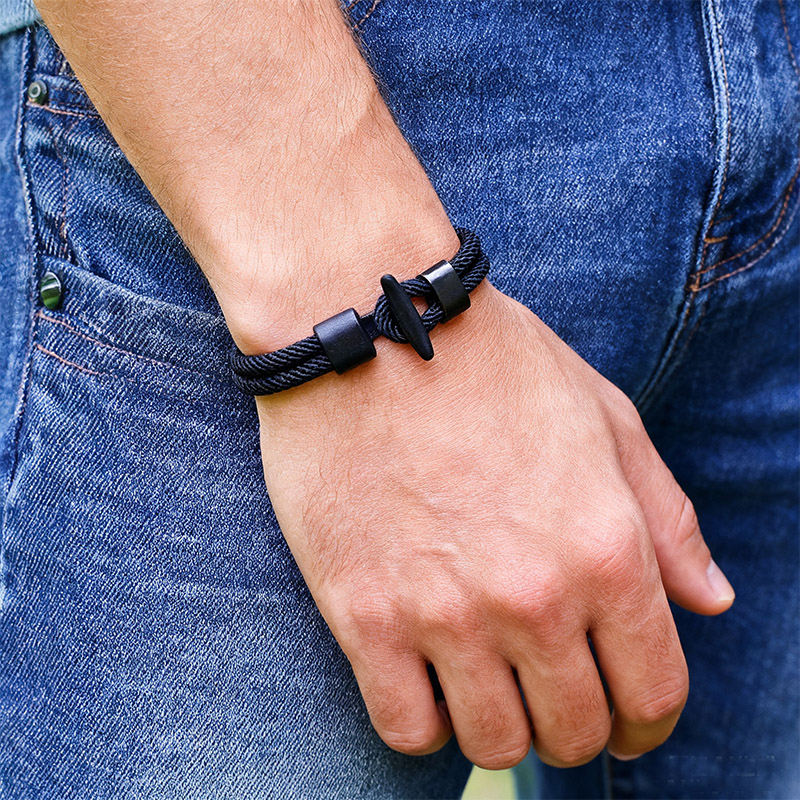 Men'S Vacation Accessories - Pulsera clásica bicapa con gancho fácil