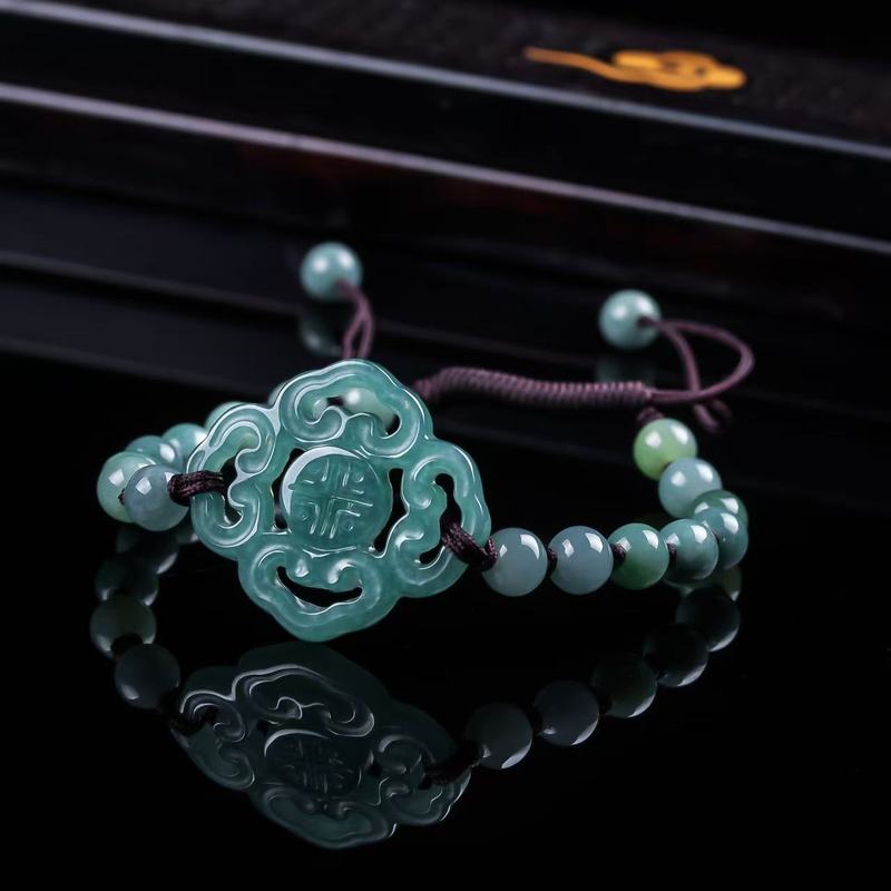 Bead Bracelet Men - Pulsera de Jadeíta Natural Grado A,
