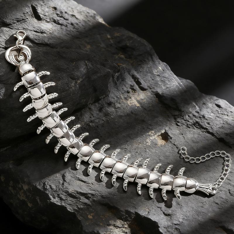 Men'S Vacation Accessories - Pendientes con diseño de centipeda plateada