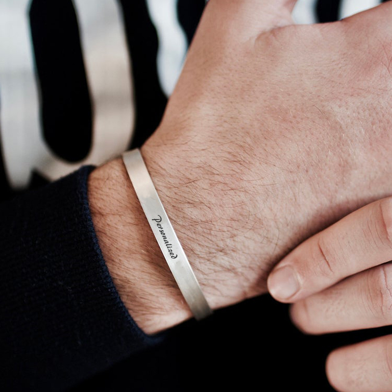 Men Accessories All - Brazalete con grabado gratis de 4MM