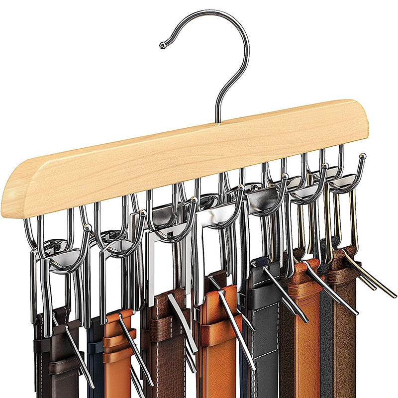 Men'S Accessories Wardrobe - Perchero de madera para cinturón para