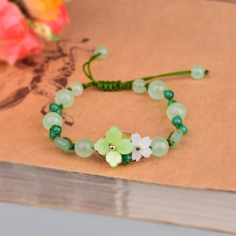 Pulsera de flor de Jade verde  - Bead Bracelet Men reseña y precio
