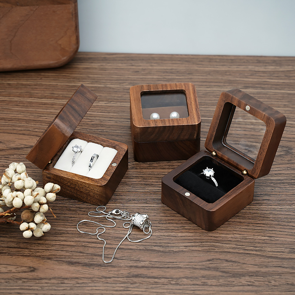 Caja de anillo sólida de nogal - Cufflink Box Set reseña y precio