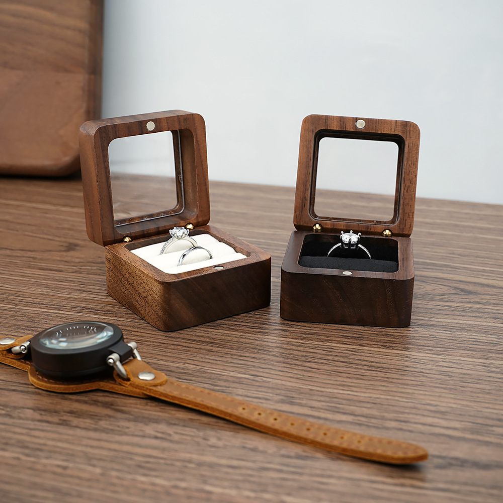 Caja de anillo sólida de nogal - Cufflink Box Set reseña y precio