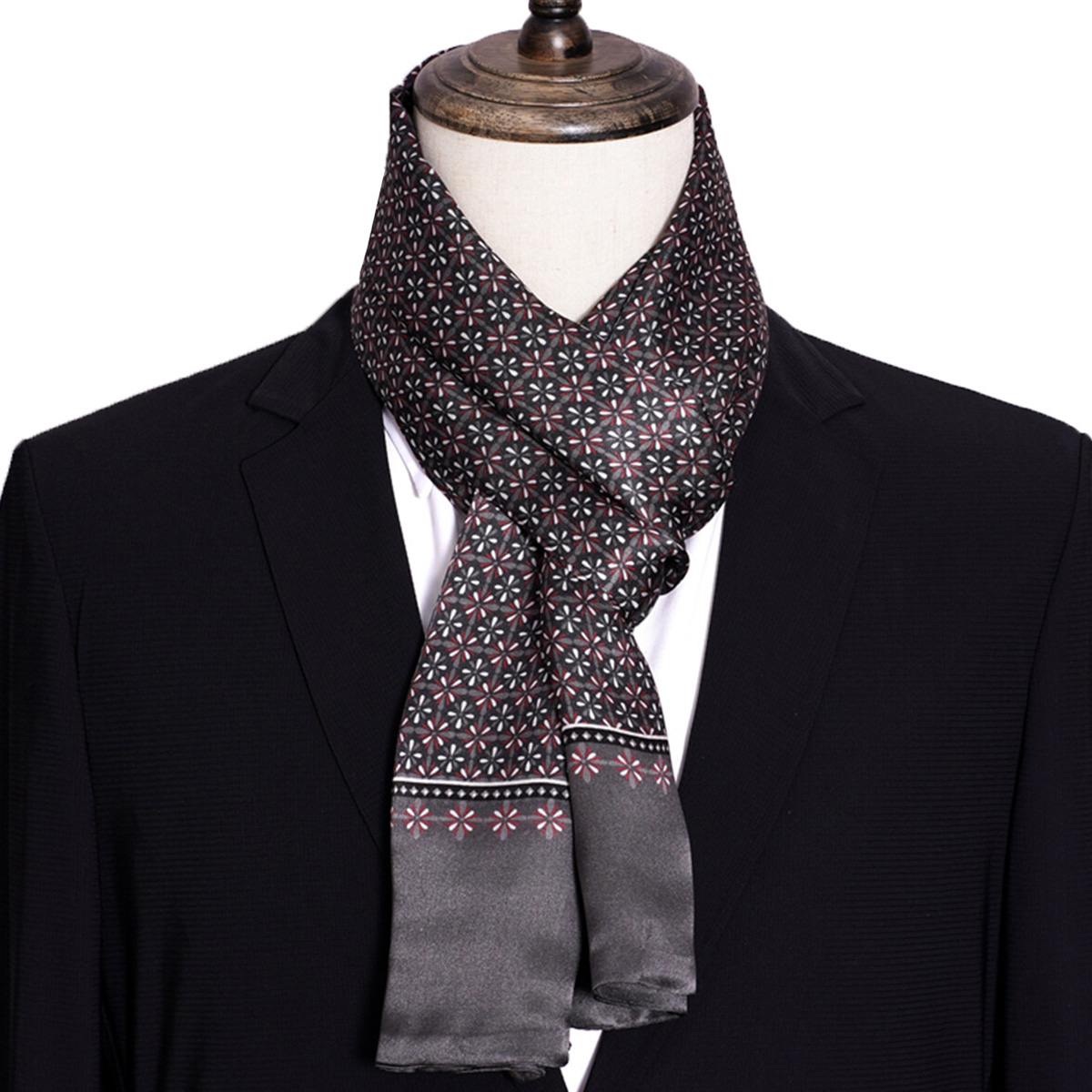 Nueva bufanda de seda a rayas  - Men Accessories For Neck reseña y precio