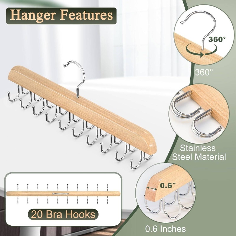 Perchas de madera para corbata - Men'S Accessories Wardrobe reseña y precio
