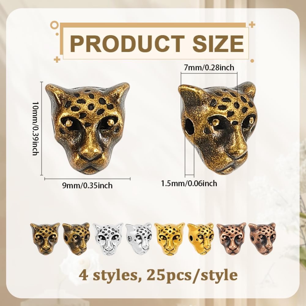 Cuentas de cabeza de leopardo  - Bead Bracelet Men reseña y precio