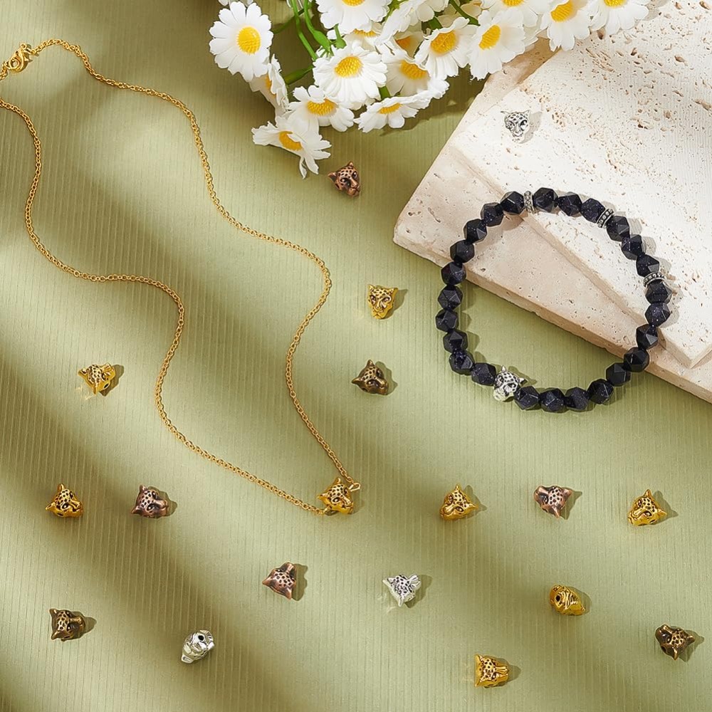 Cuentas de cabeza de leopardo  - Bead Bracelet Men reseña y precio