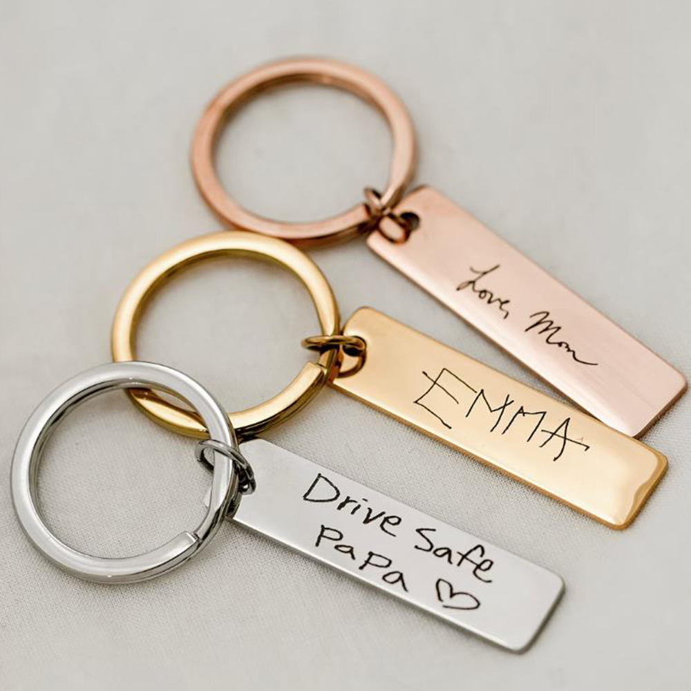 Llavero escrito a mano real, l - Men Accessories Ideas reseña y precio