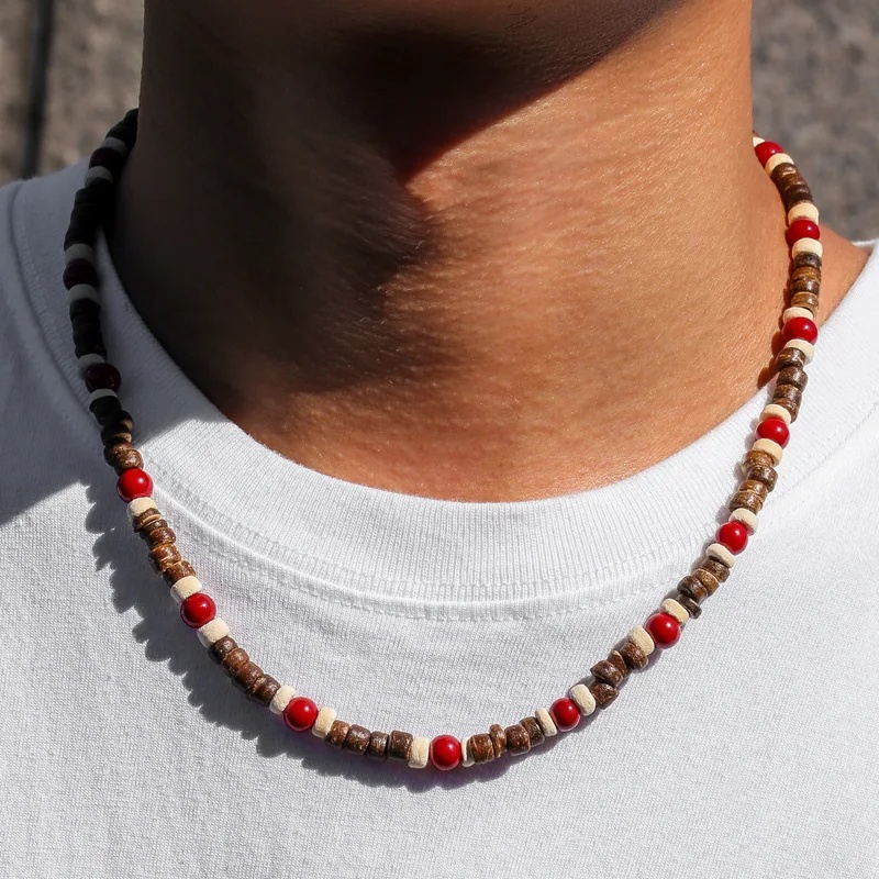 Collar de Cuentas de Madera Es - Men'S Vacation Accessories reseña y precio
