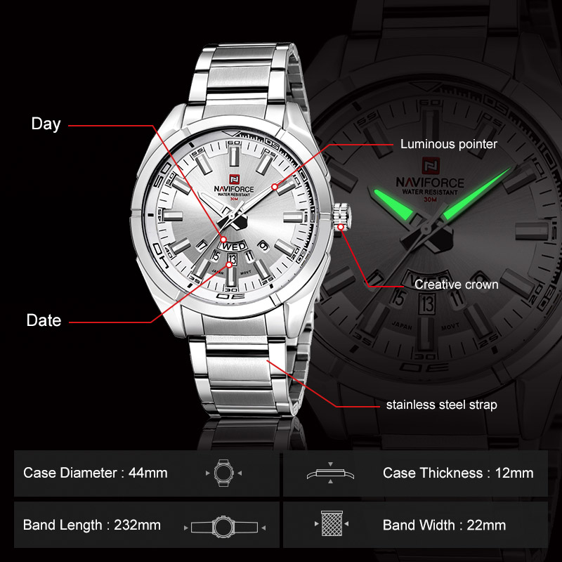Relojes de marca NAVIFORCE par - Men'S Accessories Display reseña y precio