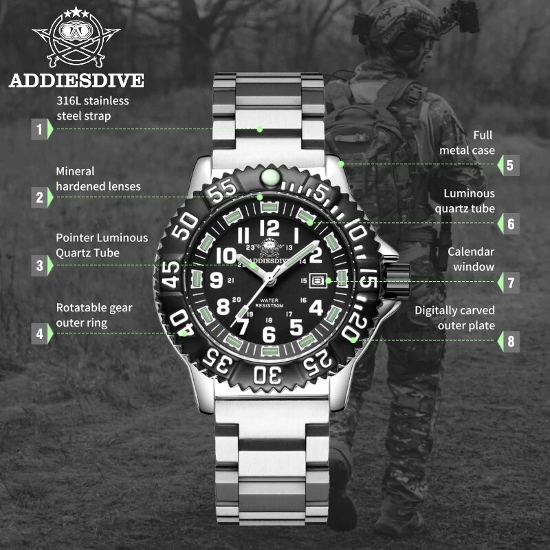 Addies Dive-Reloj de moda casu - Men'S Accessories Display reseña y precio