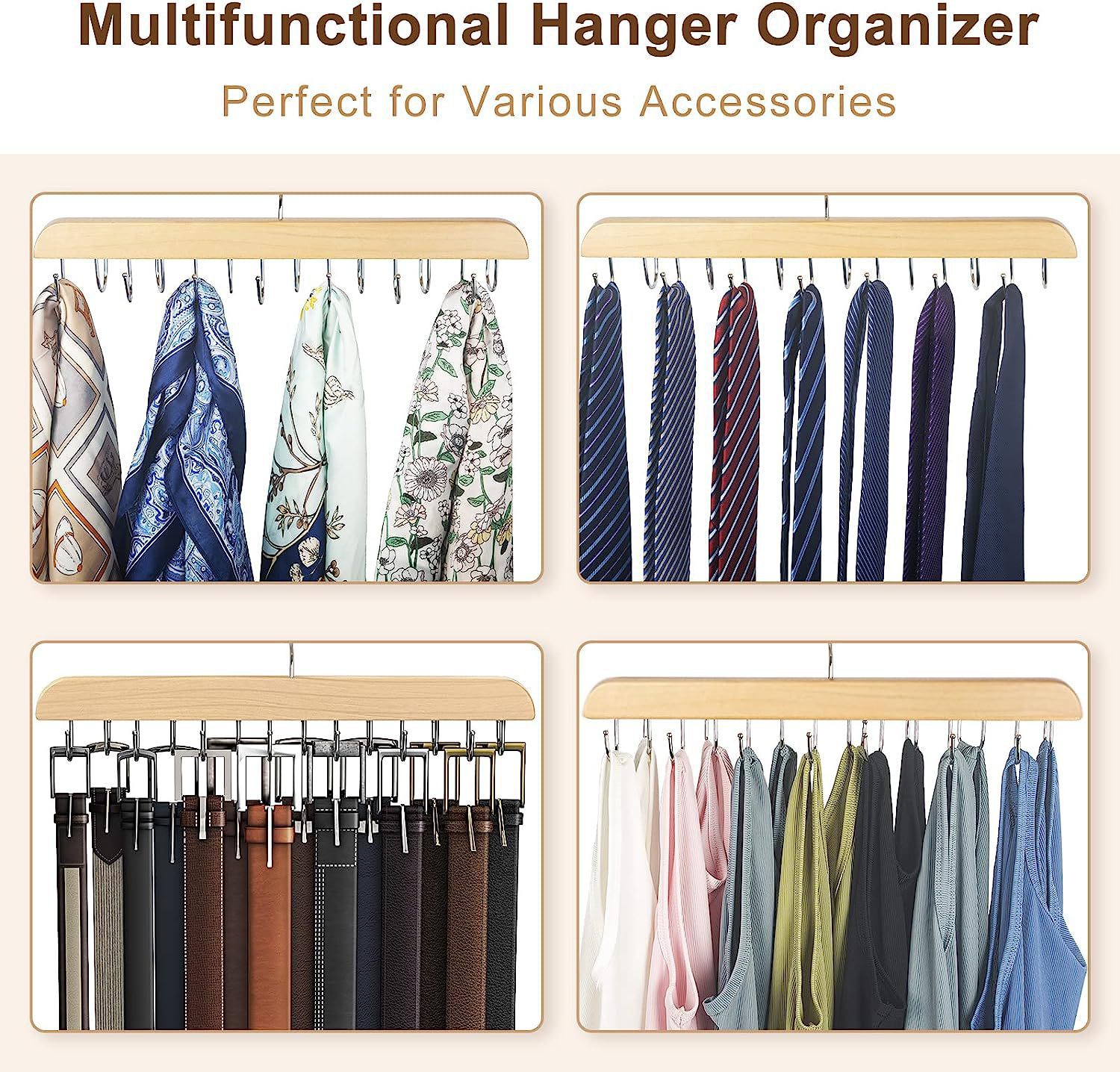 Perchero de madera para cintur - Men'S Accessories Wardrobe reseña y precio