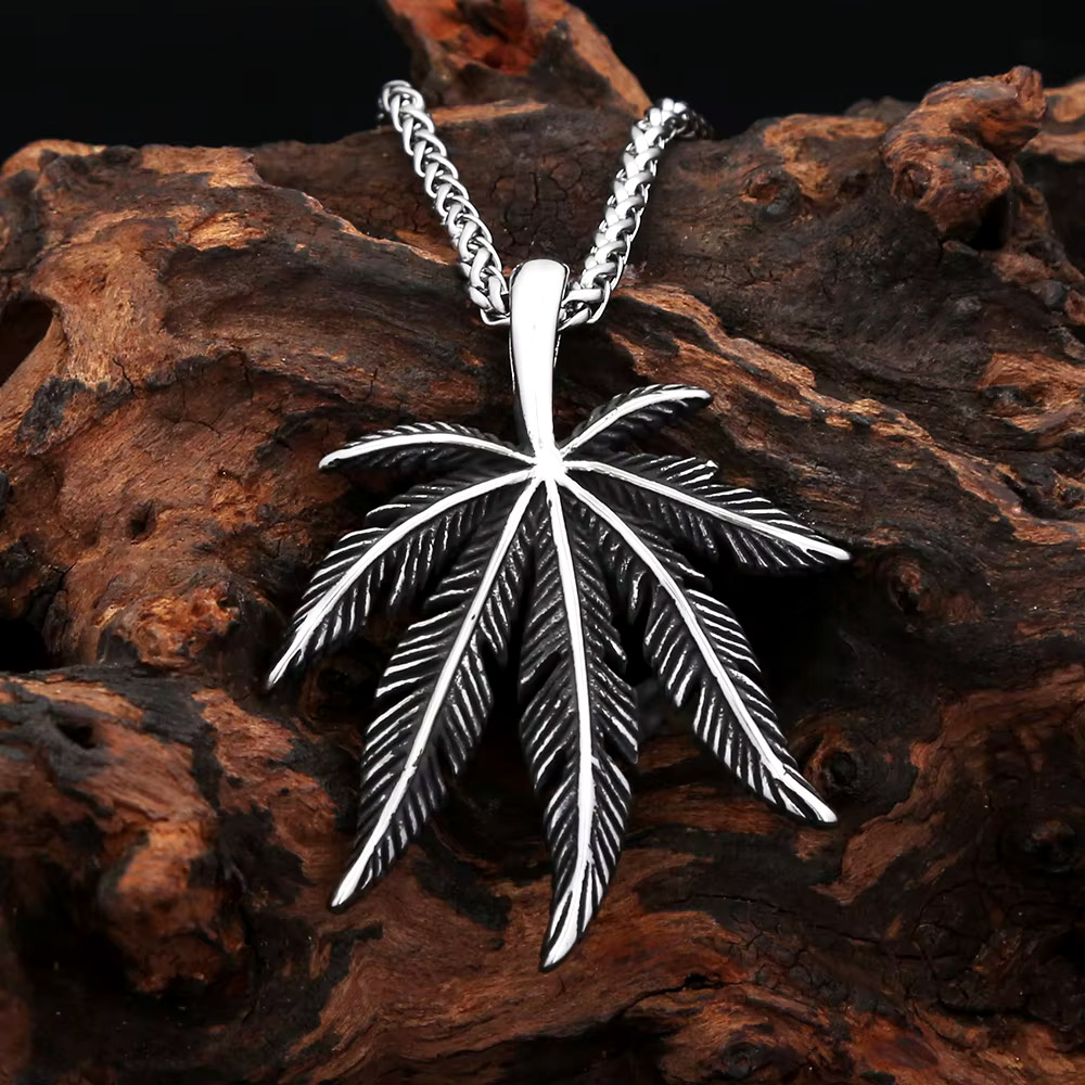Collar con colgante de hoja de - Men'S Vacation Accessories reseña y precio